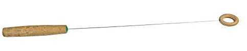 Einhandrute Rute Tensor Wünschelrute 43,5 cm lang, Federstahl mit Korkgriff und Holzring als Schwingkörper, Testrute, Instrument