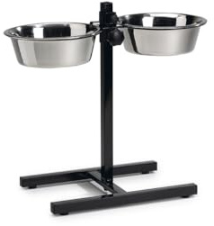 Beeztees Standard, Doppelnapf Hund, schwarz, 25 cm