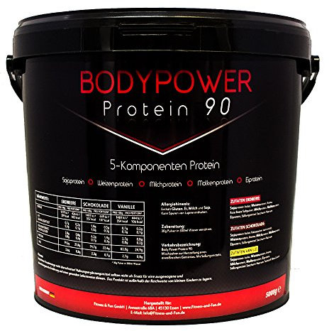 Body Power 5K Protein 5kg Eimer, Vanille