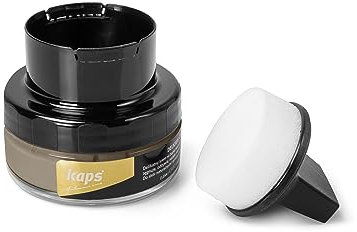 Kaps Crema para Zapatos con Aplicador de Esponja, Cuidado Intensivo y Nutritivo del Cuero, Delicate, 70 Colores (167 - beig oscuro)