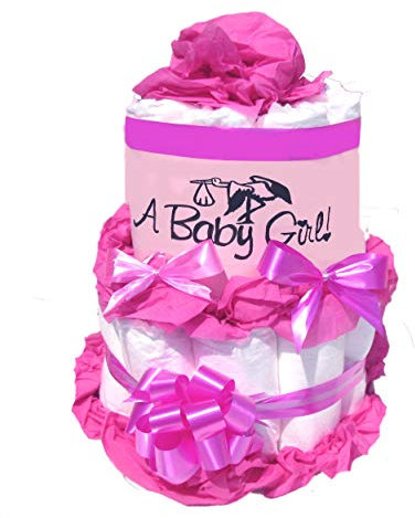 Windeltorte Mädchen | ❥ Baby Girl ❥ | Geschenk zur Geburt & Taufe