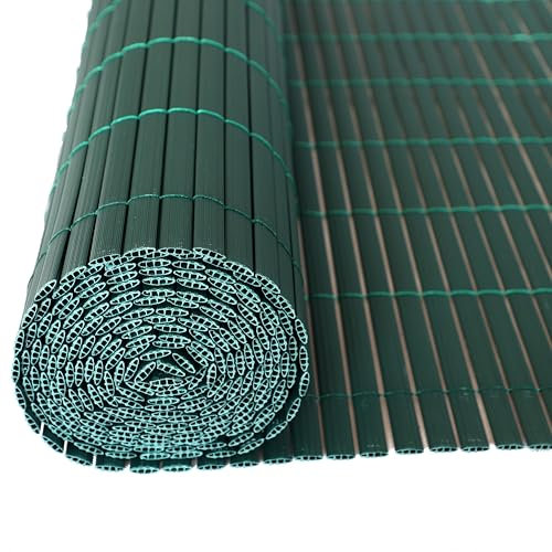 ESTEXO PVC Sichtschutzmatte aus Kunststoffröhrchen Grün 0,80 x 4 m