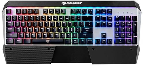 Cougar Attack X3 Speedy RGB Gaming Tastatur MX Speed Teclado de Juego - Cherry MX Silver Switches - 1000 Hz - Teclas RGB-LED - US Layout
