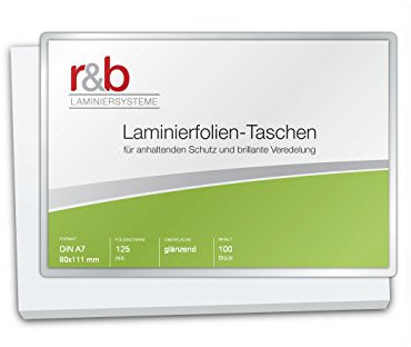 100 Stück, Laminierfolien A7 (80 x 111 mm), 2 x 125 mic, glänzend