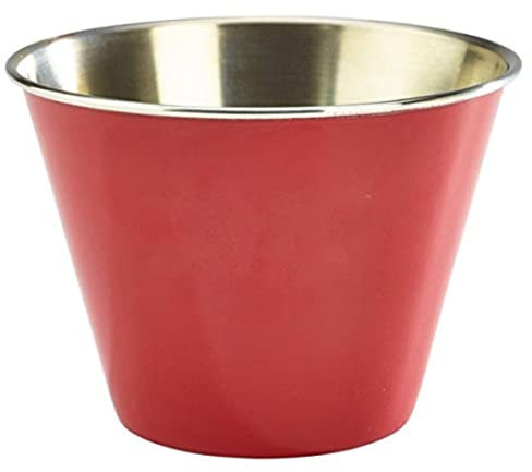 Genware NEV-RAMST12R Stainless Steel Ramekin, 12 oz., Red