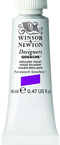 Winsor & Newton Designers Gouache, vernici fine per artisti, Pigmenti di qualità, copertura ottimale, Qualità d'archivio, Tubo da 14 ml - VIOLA BRILLANTE