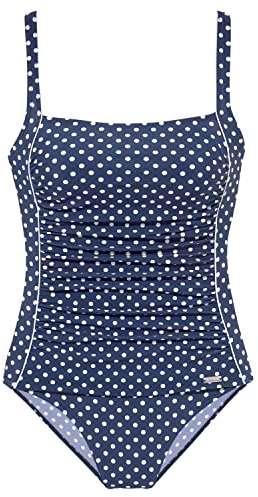 Lascana Damen Badeanzug Pünktchendesign, Verstellbare Träger, Softcups