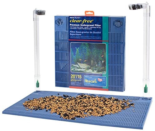 Penn-Plax Undergravel Aquarium Filter for 15-20 (high) Gallon Tanks – Two 11.2” x 11.25” Plates – Under Gravel System for Clear, Clean Water – Safe for Freshwater and Saltwater Tanks