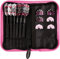 Casemaster Deluxe Nylon Dartkoffer für Steel- und Soft-Dartpfeile, hält 6 Dartpfeile und verfügt über 8 Taschen für Zubehör wie Flights, Schäfte und Spitzen, Rosa