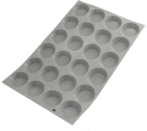 De Buyer Industries 1853.01 - Stampo in silicone Elastomoule per 24 mini tartellette, ø 4,5 cm