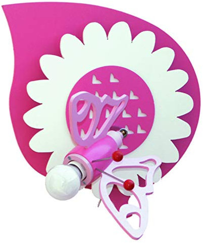 Elobra Deckenlampe Schmetterling, Falter Kinderzimmer Wandlampe Kinderlampe, schwenkbarer Spot, Rosa, Mädchen, mit E14 Fassung