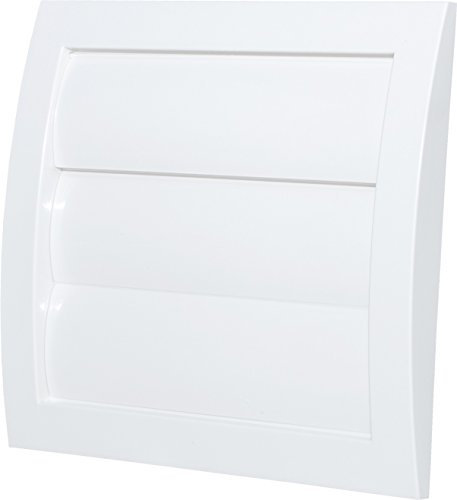 L3 Griglia di ventilazione Ø 100 mm bianco con lamelle di gravità, rete per veneziane e zanzariera, griglia in plastica ABS, resistente alle intemperie, protezione dagli insetti, lamelle mobili