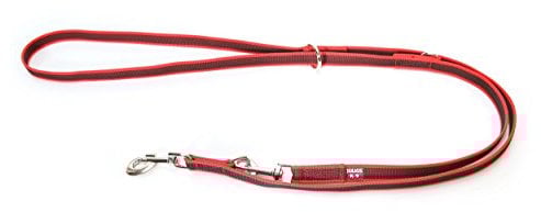 IDC Color & Gray verstellbare Leine mit Doppelkarabiner, 20 mm x 2,2 m, Rot-Grau