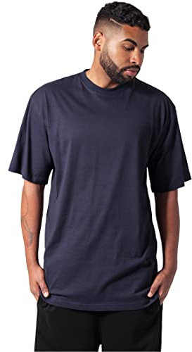 URBAN CLASSICS Men's Basic Crew Neck Tall Tee, Oversized Short Sleeves T-Shirt with Dropped Shoulders, 100% Jersey Cotton, in navy, 3XL