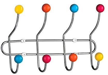 Premier Housewares 0509645 Appendiabiti da Parete, Sfere in Plastica, 8 Ganci, Multicolore