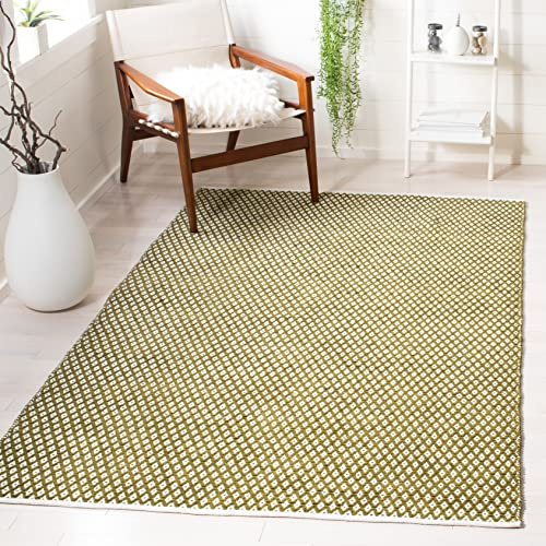 SAFAVIEH Modern Teppich für Wohnzimmer, Esszimmer, Schlafzimmer - Boston Collection, Kurzer Flor, Olive, 152 X 244 cm