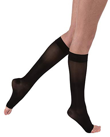 BSN Medical 119784 Jobst Ultra Sheer Compression Stocking, Knee High, 20-30mmHG, Open Toe, Petite, Small, Classic Black