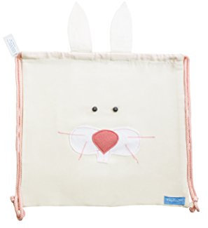 Ringelsuse Turnbeutel Hase mit Tiergesicht cremefarben 34 x 32 cm Jutestoff Fair Trade