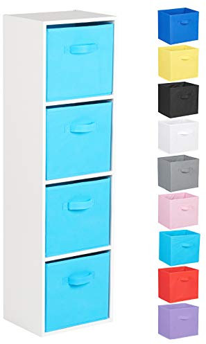 Hartleys 4 Tier White Cube Unit - Choice of Storage Boxes