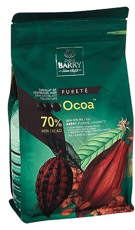 CHOCOLAT BARRY ORIGINE OCOA Chocolat de Couverture Noir 70% de la Gamme Pureté /1KG