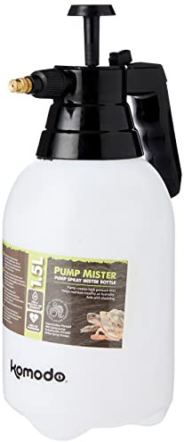 Komodo Pump Spray Mister Bottle with High Pressure Mist Maintains Healthy Air Humidity for Reptiles Terrariums - 1.5L