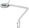 Lumeno LED Lupenleuchte 7218GR Lupenlampe mit 127 mm Echtglaslinse, Arbeitsplatzlampe, Kosmetiklampe, geeignet für Kosmetik, Bastler, Lesehilfe Vergrößerungslampe, 8 Dioptrien Grau