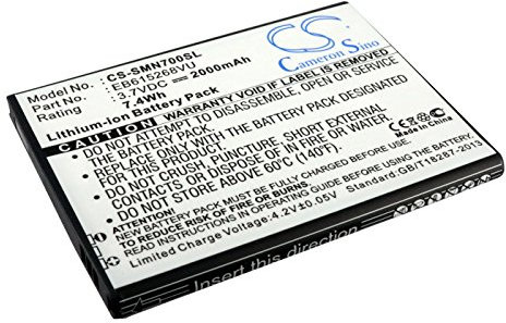 Batteria compatibile con Samsung Galaxy Note 4G, 3.7V, 2000mAh, Li-ion