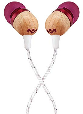 House of Marley Smile Jamaica In-Ear Headphones, 1 Button Microphone Control Earphones, Noise Isolating 9.2mm Driver, Earbuds Included in 2 Sizes for Lasting Comfort, Tangle-Free Cable - Purple - AUX