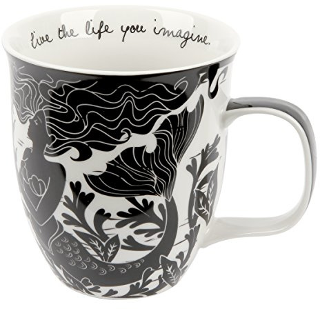 Karma Gifts Boho Black and White Mug, Mermaid