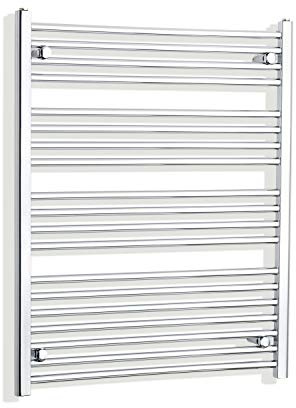 Companyblue 750mm Wide Chrome Heated Towel Rail Radiator Flat/Straight Ladder for Stylish Bathroom (750 x 1000 mm)