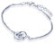 Yumilok Ineinander Verschlungene Ringe 925 Sterling Silber Zirkonia Charm-Armband Armkette Doppel Ketten für Damen Frauen Mädchen, 6.3-7.3 Verstellbar