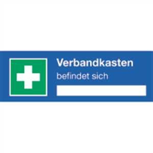 Schild Aushang Verbandkasten befindet sich 20x50cm PVC