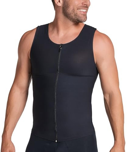 LEO Camiseta Faja Reductora y Moldeadora Hombre - Chaleco Corrector Postura Espalda