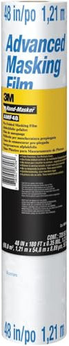 3M Abdeckfolie für Hand-Masker M3000, vorgefaltet, Transparent - 1 Rolle 1,21 m x 54,8 m - Schützt Oberflächen vor Farbspritzern