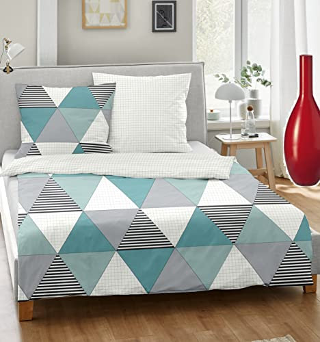 Dormisette Wende- Bettwäsche Made in Germany Baumwolle Renforce Reißverschluss 135x200 80x80 ***