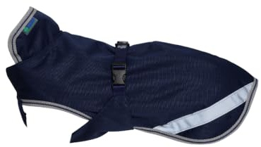 Bucas Hundemantel Freedom, Blau, Größe XXL, Länge 60 cm, Halsumfang 64 cm | Größe XXL, Navy, 60 cm, Halsumfang 64 cm, Bauchumfang 88 cm, wasserdichtes und atmungsaktives Ripstop-Polyester