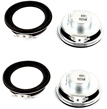 sourcing map 4Pcs 8 Ohm 5W 50mm Dia Internal Magnet Mini Loudspeaker Speaker Horn