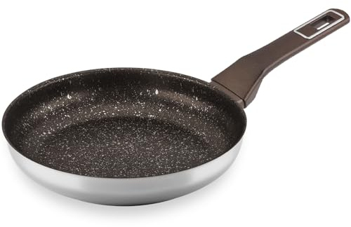 ALZA Petrea - Sartén (26 cm) Acero Inoxidable, Antiadherente 4 capas, Inducción, Lavavajillas