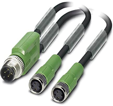 Phoenix Contact SAC-3P-M12Y/2X3 konfektioniertes Sensorkabel 3-adrig, Stecker gerade / M8 Buchse gerade, Länge 3m