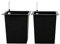 VIVANNO Blumenkübeleinsatz aus Kunststoff mit Bewässerungsset - 29x29x32 cm - schwarz - 2er Set