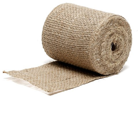 Bande de Jute teinte naturelle, 230g/m², rouleau 10 cm x ± 12,5 m, pour jardinage, emballage ou bricolage, La Cordeline JN40, naturel