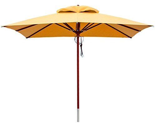 anndora® Sonnenschirm Gartenschirm Marktschirm 3 x 3 m eckig wasserabweisend - mit Winddach Sahara Gelb