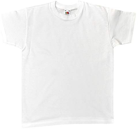 EDUPLAY Kinder T-Shirt, 100% Baumwolle, unbemalt/unbedruckt, weiß Uni