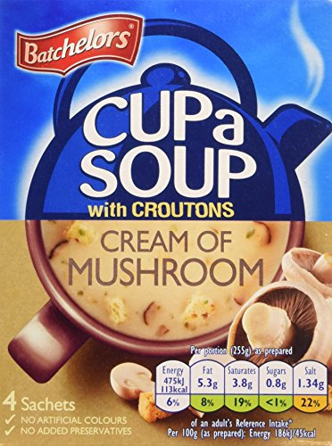 Batchelors Cup a Soup with Croutons Cream of Mushroom 4 Sachets 99 g (Pack of 9)