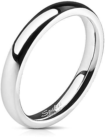 Tapsi´s Coolbodyart® Unisex Edelstahl Ring 3mm breit Silber Klassischer Ehering Hochglanz poliert 57 (18)