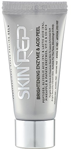Enzyme Glow Peel, Face Scrub Gel by SkinPep 5% Glycolic Acid (AHA) Exfoliator, 5% Lactic Acid Micro Exfoliant, 10% Pineapple, Papaya Enzymes, Gentle Deep Pore Cleansing, Vegan, Cruelty-Free, 15ml