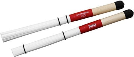 Sela SE 036 Cajon Brush 250 für Cajons, Percussion Instrumente und Schlagzeug, Cajon Zubehör, Drum Sticks mit Nylonfasern