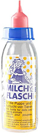 Heless 917 - Zubehör zur Puppen-Pflege, Milch-Flasche für Trink- und Nässpuppen mit Drehverschluss