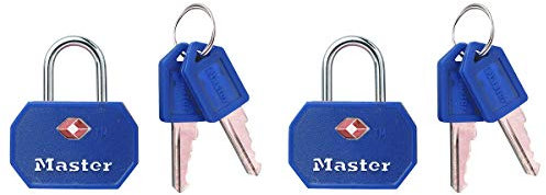 Master Lock 2 Cadenas à clé en métal massif TSA (passe pour douanne américaine) couleur aléatoire 4681EURTBLR