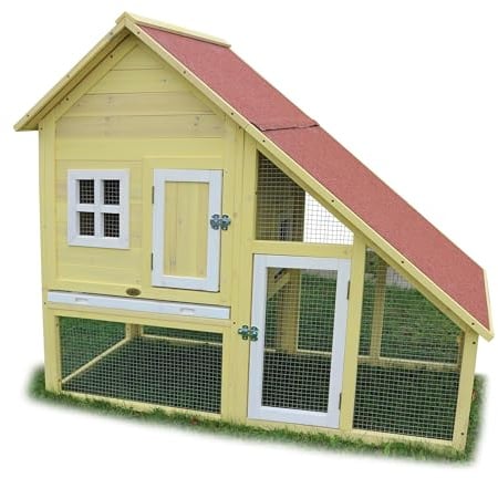 HABAU Kaninchenstall für draußen - Hasenstall Luxus mit Freilauf